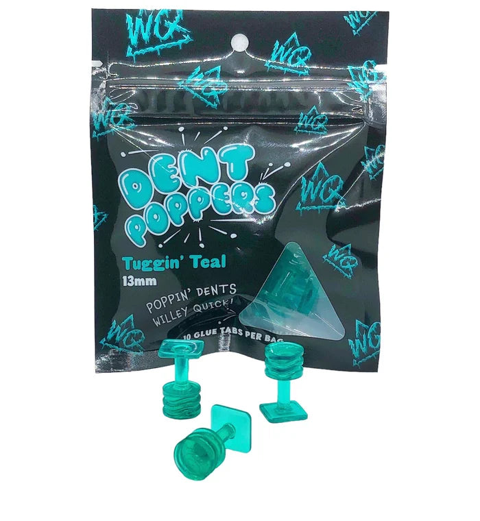 Willey Quick Tuggin teal glue tabs 13mm 10pc
