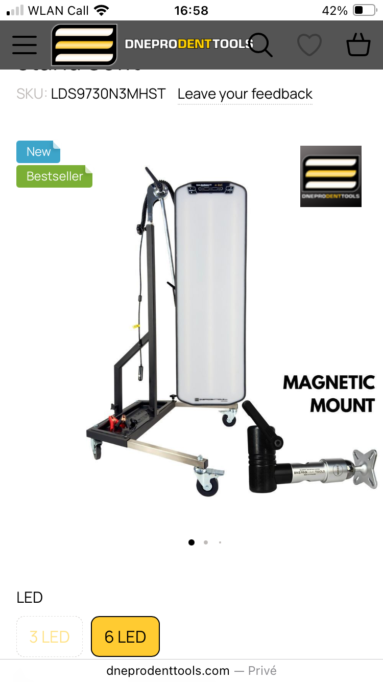 Maxmaster light extra wide 96cm long including stand 6 strip LED with magnetic holder